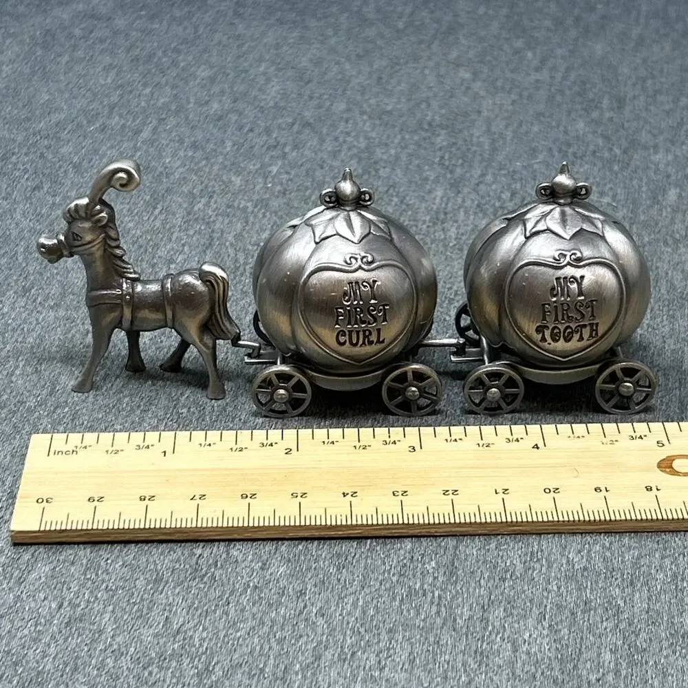 Horse Drawn Fairytale Coach Keepsake Set My First Tooth & Curl Box Nursery Decor